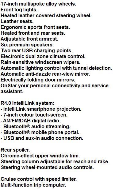 Vauxhall Astra Elite Nav Specification