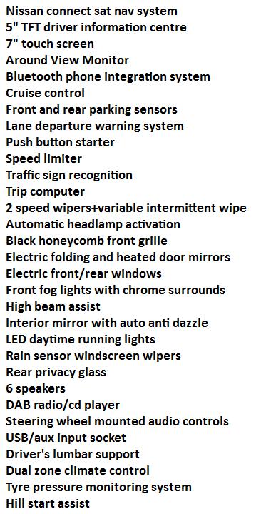 Nissan Qashqai N Connecta Specification