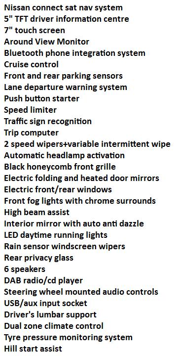 Nissan Qashqai N Connecta Specification