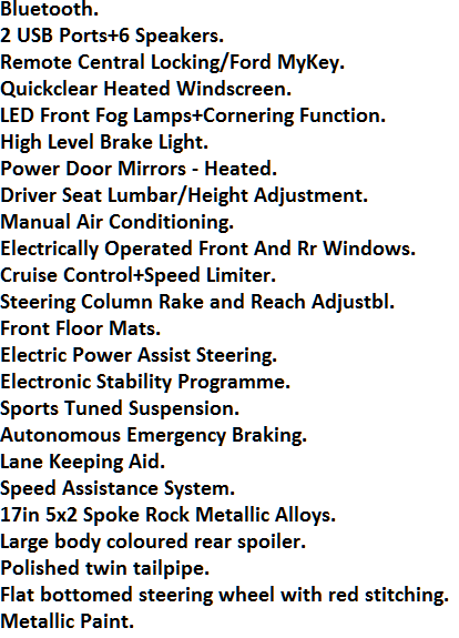Ford Focus ST Line Specification